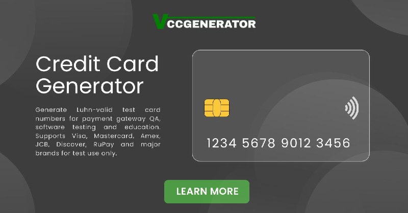 VCCGenerator - Credit Card Generator & Developer Tools